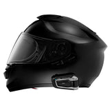 Cardo PackTalk BOLD profile on a motorcycle helmet