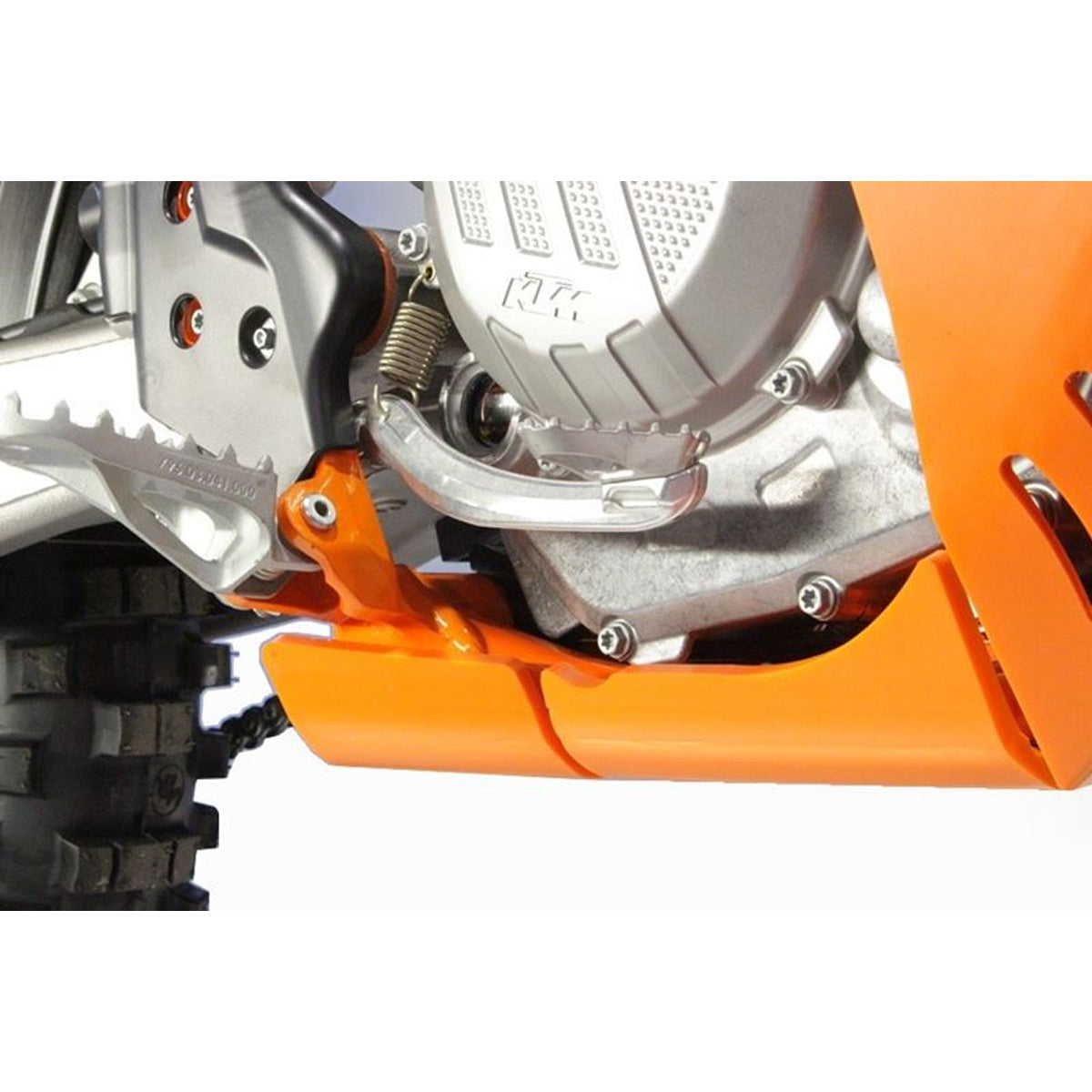 KTM Bash Plate AX1483 ORG - 450/500 EXCF/XCFW 17-22 fitted to motorbike