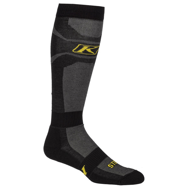 Klim Vented Socks - black and grey with yellow Klim logo