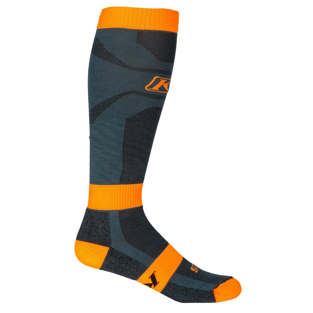 Klim Vented Socks - black and orange with orange Klim logo