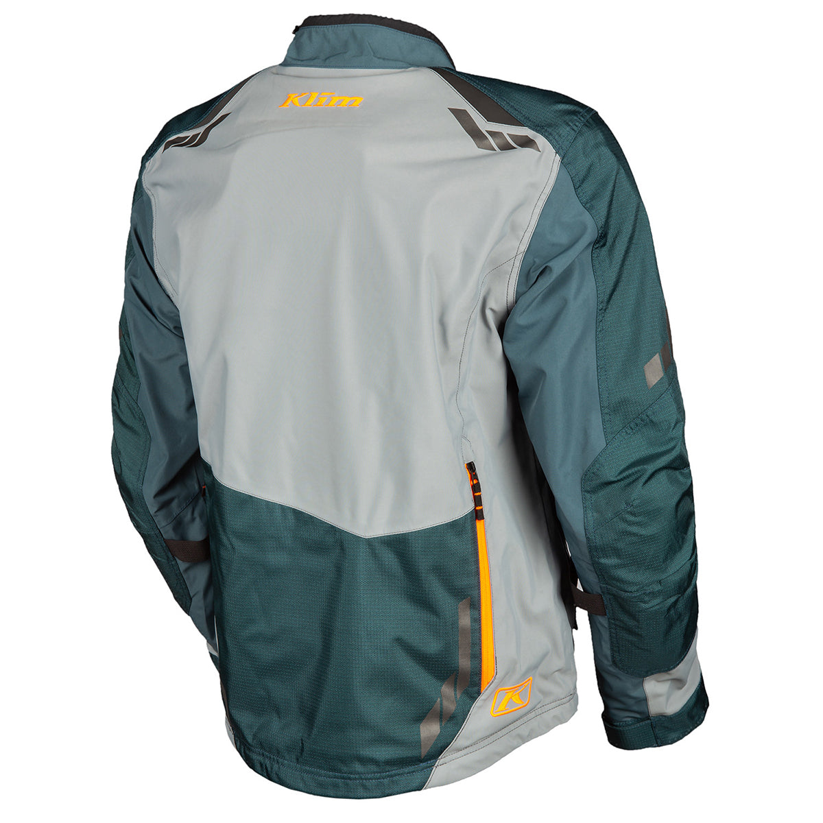 Klim Carlsbad Jacket (series #2) petrol strike orange back view