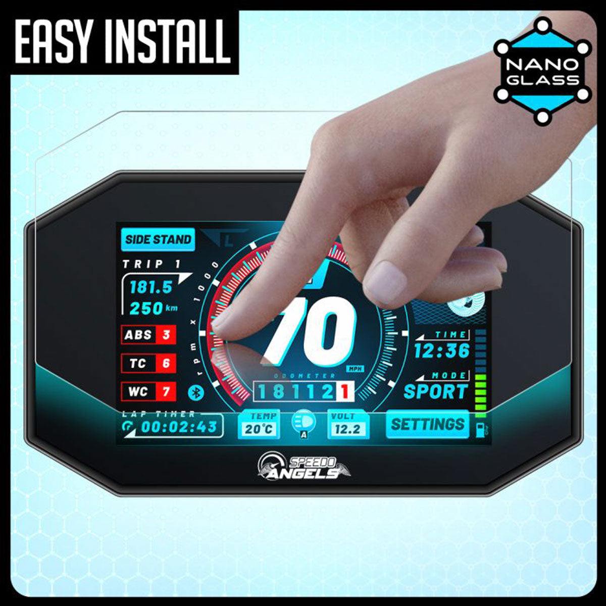 KTM 1290 SUPER DUKE 2 / Husky 901 NANO GLASS Dashboard Screen Protector + X2 fitting kits