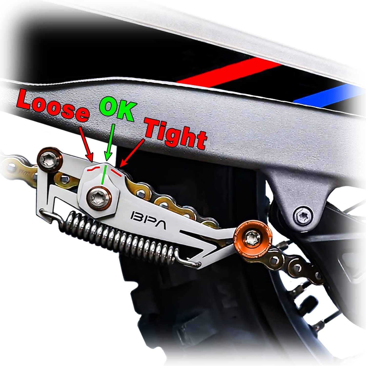 BPA Racing Chain Adjuster Tool diagram to show correct adjustment