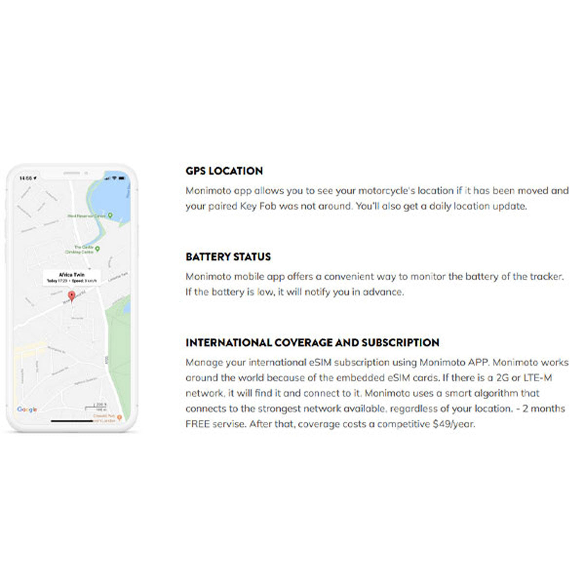 MoniMoto 7 Smart Motorcycle / Vehicle GPS Tracker