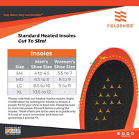 Mobile Warming Heated Insoles For Boots sizing chart