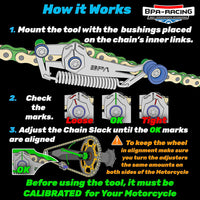 BPA Racing Chain Adjuster Tool how to use diagram