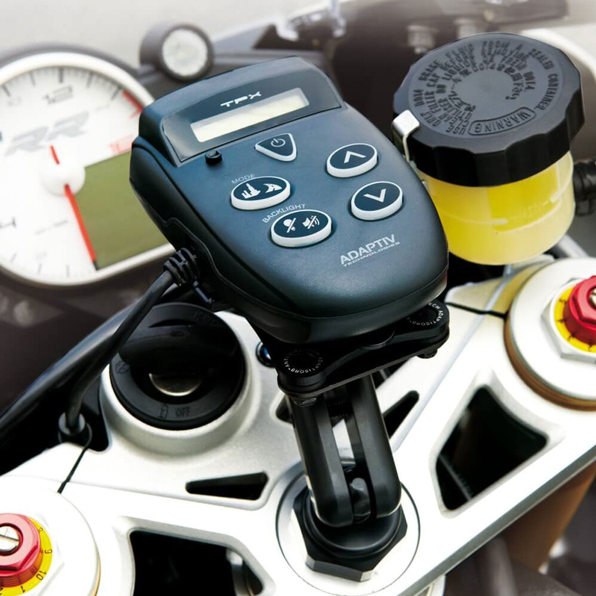 ADAPTIV TPX Radar Detector V2.0 Motorcycle Radar fitted to bike