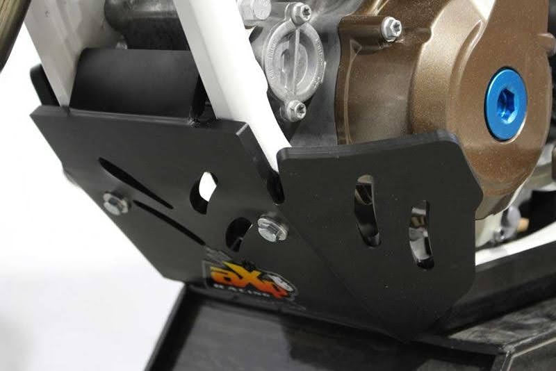 Husqvarna Bash Plate AX1425 BLK - FE250/350s 17-22 fitted to bike close up