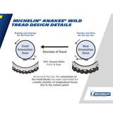 Michelin Anakee Wild Tyre 110/80-19 direction of travel diagram