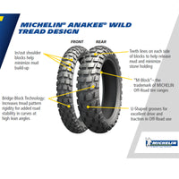 Michelin Anakee Wild Tyre 110/80-19 chart