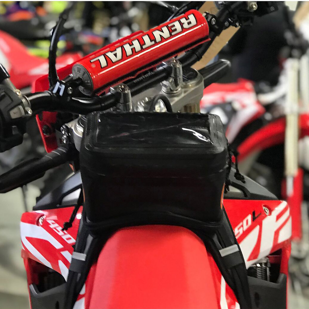 Buckin’ Roll Tank Bag fitted to bike