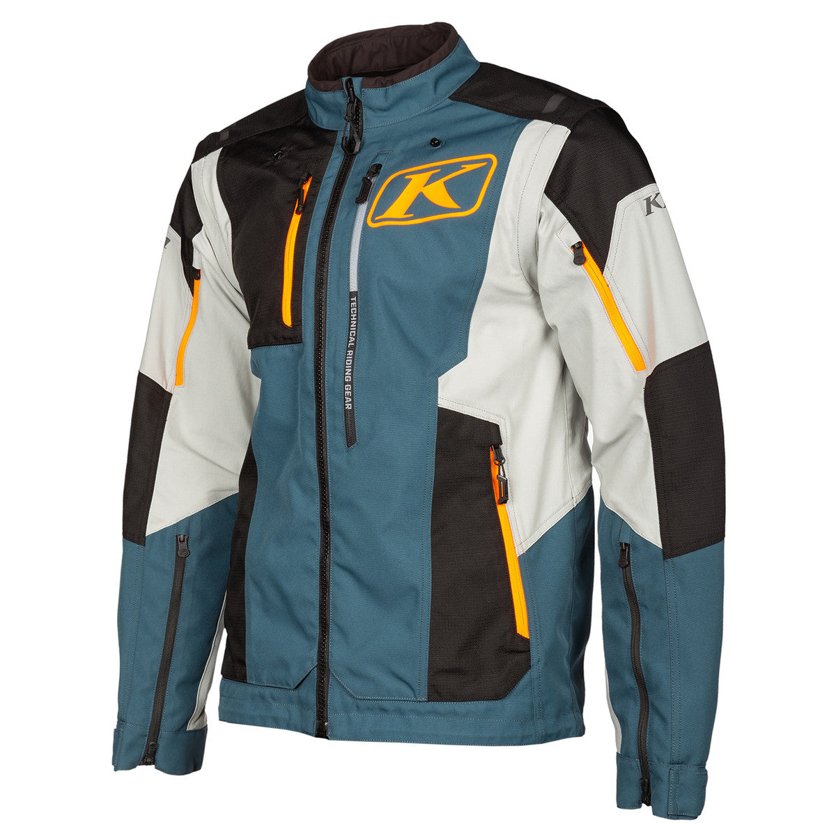 Klim Dakar Jacket (series #2) striking petrol front view