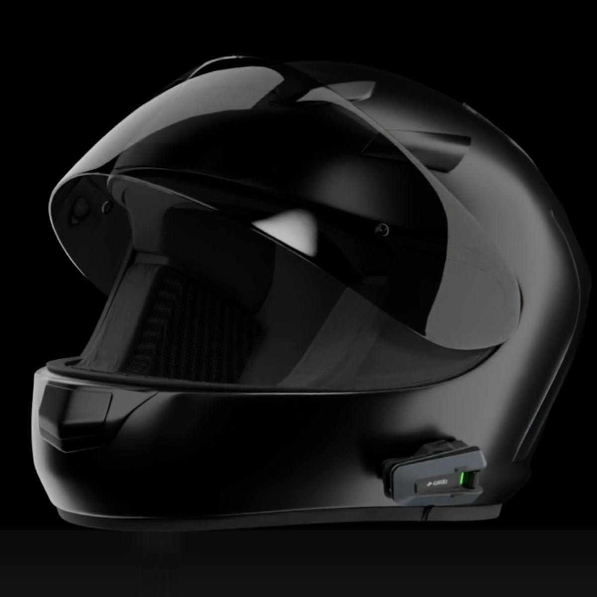 Cardo PackTalk Edge on a helmet