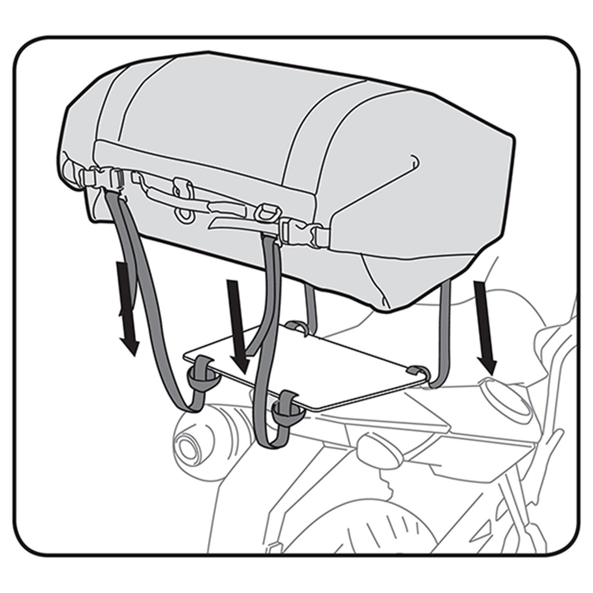 Giant Loop Tillamook Dry Bag installation fitting diagram