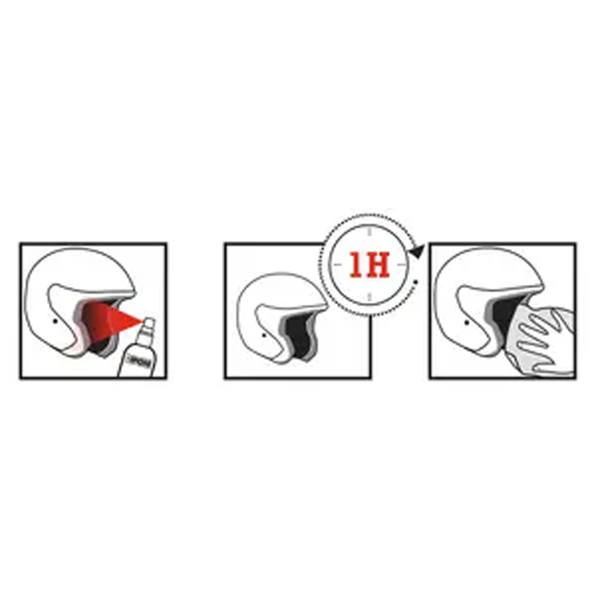 IPONE Helmet Kit interior cleaning process