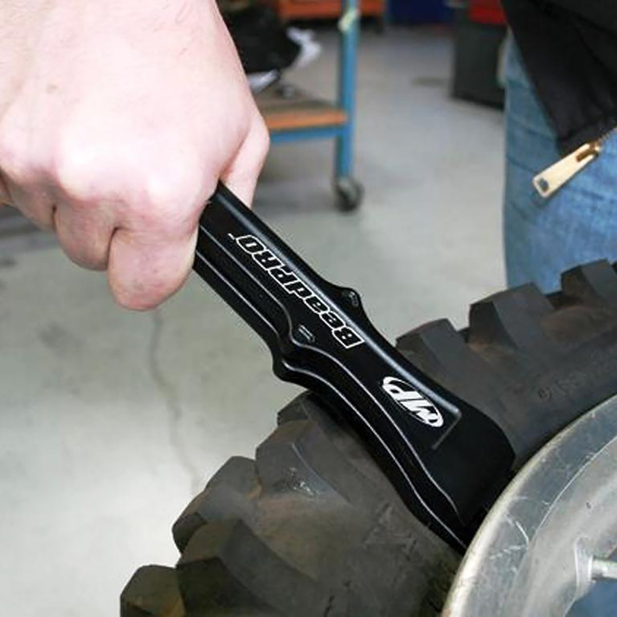 Motion Pro BeadPro T6 Alloy Bead Breaker and Lever Tool Set in the workshop