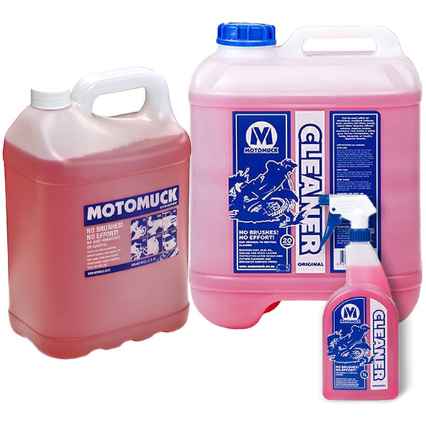 Motomuck Motocycle Cleaner: 5 litres, 20 Litres or 1L spray bottle