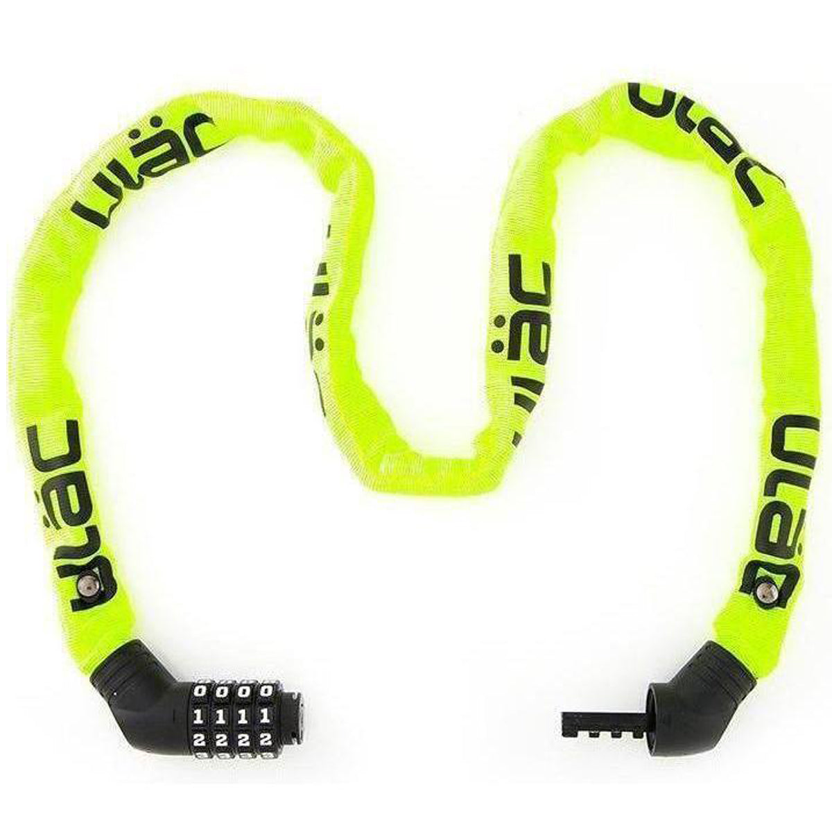 ULAC Street Fighter Chain Combo Lock 5mm x 100cm in fluro yellow