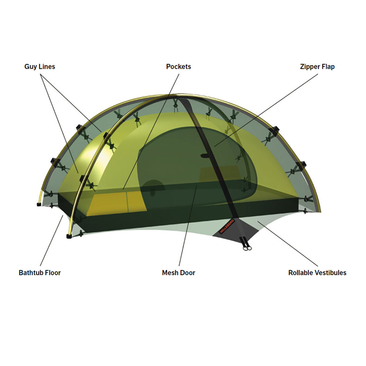 Hilleberg Niak Tent (Green) cutaway