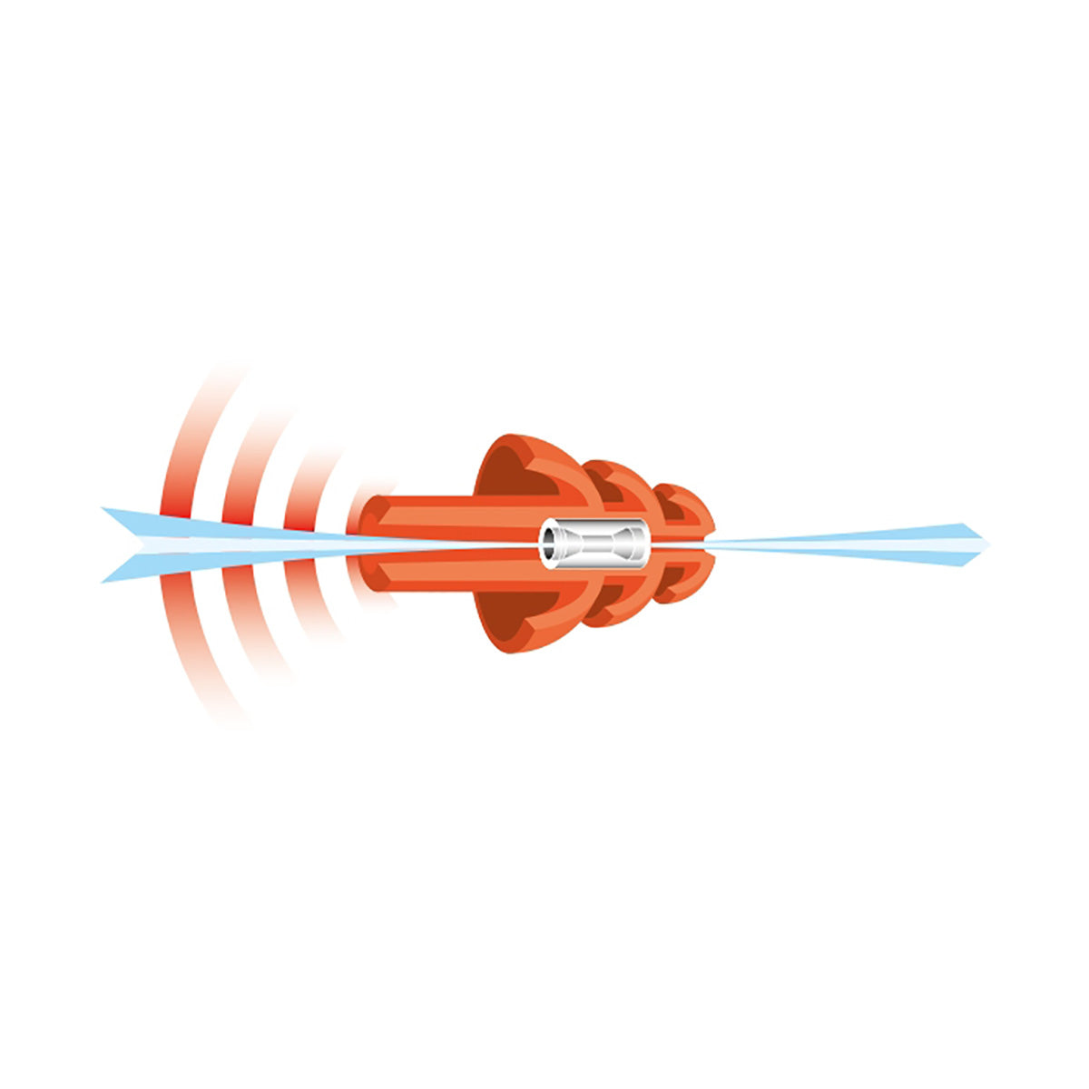 NoNoise Intelligent Hearing Protection Earplugs cutaway of how it works