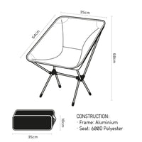 Oxford Camping Chair dimensions