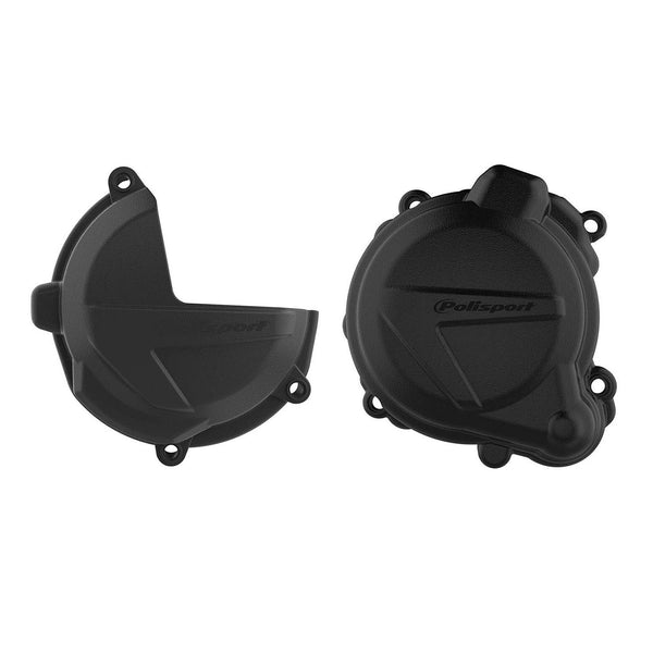 Polisport Clutch & Ignition Cover Combo Kit black