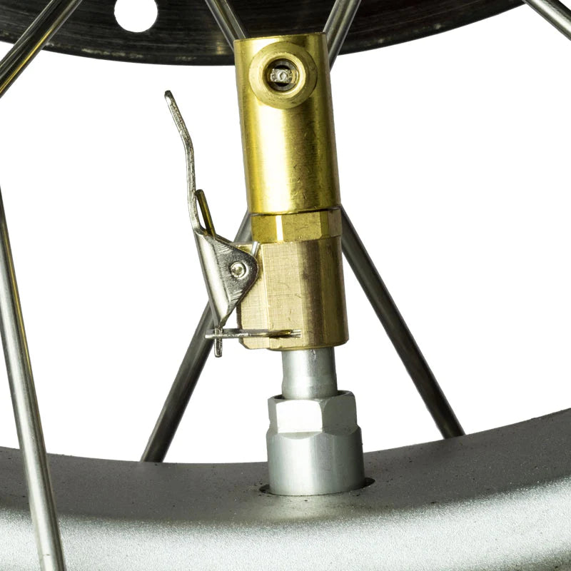 Motopressor Clip On 90 Degree Valve Extension in use on a valve