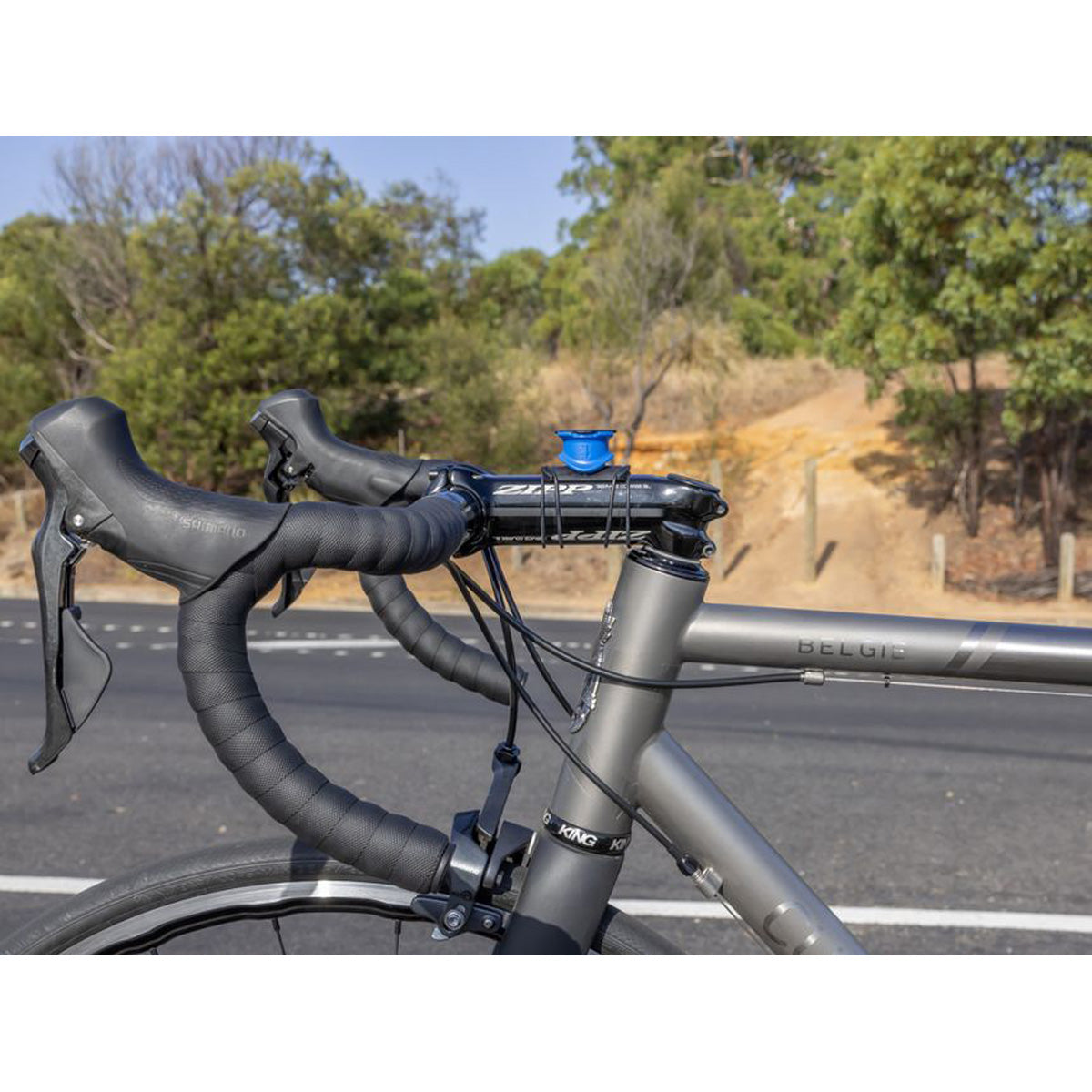 Quad Lock Handlebar Stem Mount mounted view from side of bike