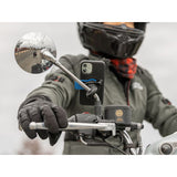Quad Lock Scooter Motorcycle Mirror Mount on a bike mirror stem