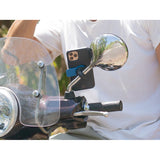 Quad Lock 360 Lever Head on a motorcycle mirror stem