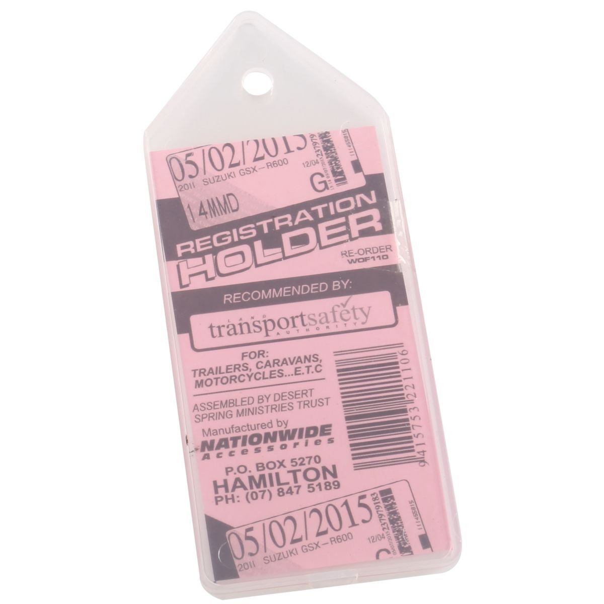 Registration Sticker Holder