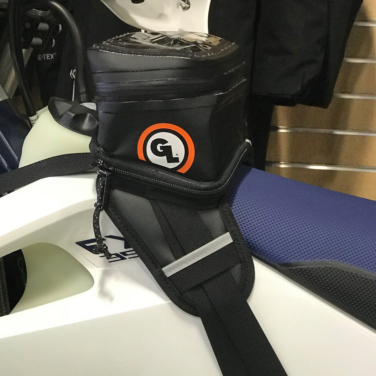 Buckin’ Roll Tank Bag fitted to bike