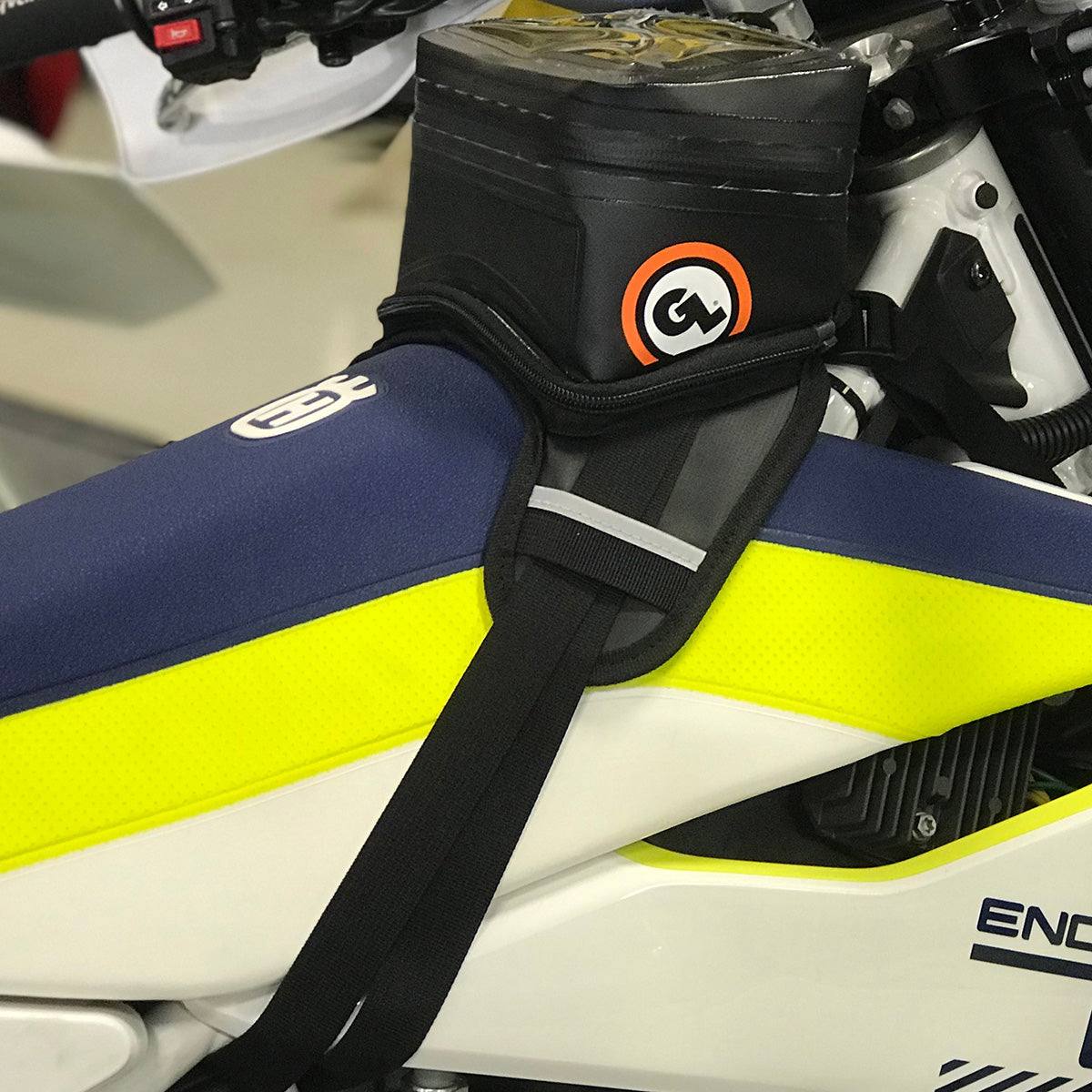Buckin’ Roll Tank Bag fitted to Husqvarna