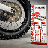 IPONE Chain Care Pack - Off-Road boxed beside motorbike