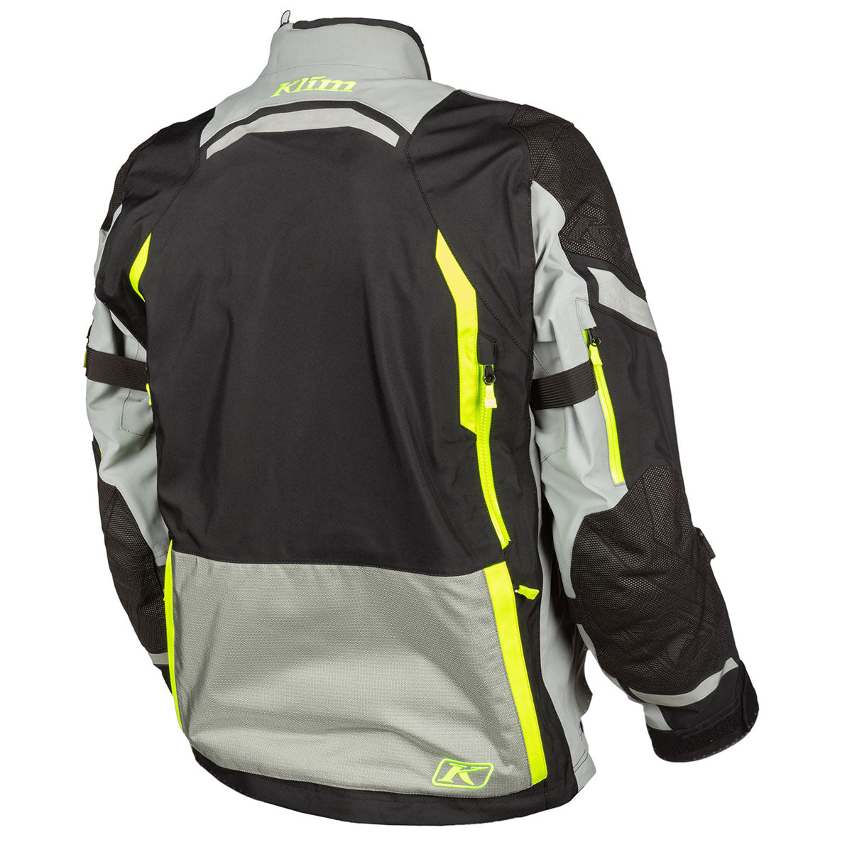 Klim Badlands Pro Jacket (series #3) hi vis and grey rear view