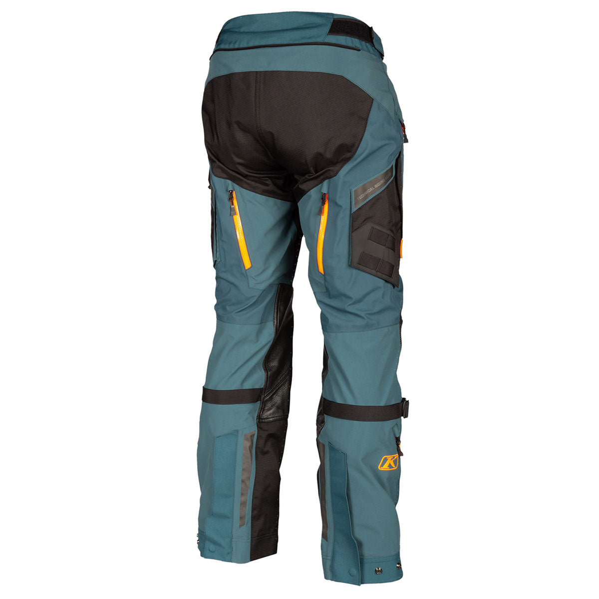 Klim Badlands Pro Pants (series #3) in petrol strike orange rear view