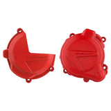 Polisport Clutch & Ignition Cover Combo Kit red